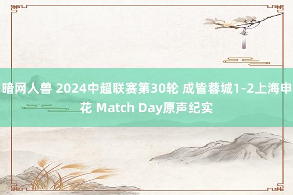 暗网人兽 2024中超联赛第30轮 成皆蓉城1-2上海申花 Match Day原声纪实