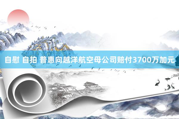 自慰 自拍 普惠向越洋航空母公司赔付3700万加元