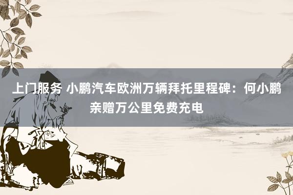 上门服务 小鹏汽车欧洲万辆拜托里程碑：何小鹏亲赠万公里免费充电