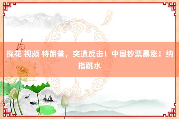 探花 视频 特朗普，突遭反击！中国钞票暴涨！纳指跳水