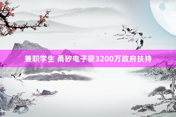 兼职学生 甬矽电子获3200万政府扶持