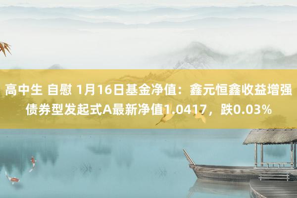高中生 自慰 1月16日基金净值：鑫元恒鑫收益增强债券型发起式A最新净值1.0417，跌0.03%